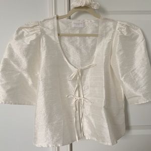 MaisonCléo Agnes silk blouse white size 36 (never worn)